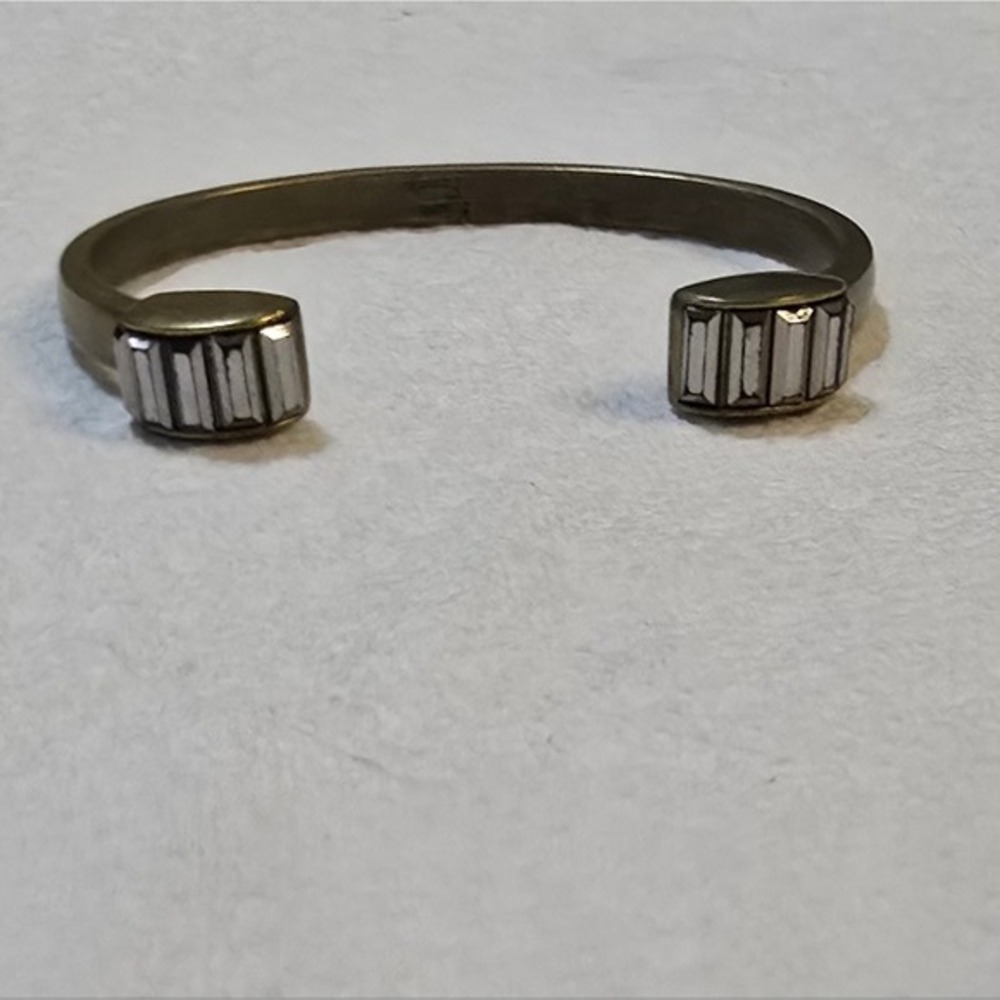 LIA SOPHIA KIAM FAMILY BRONZE CUT CRYSTAL CUFF BANGLE BRACELET